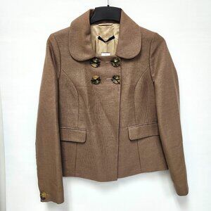 Oui Women's Brown Suit Jacket W/Buttons Size 6